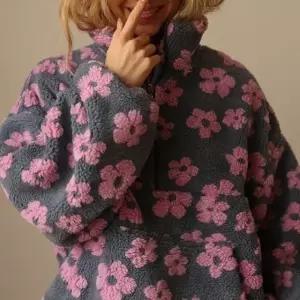 1005697 플리스 반집업 몽글 꽃송이