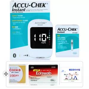 로슈 아큐첵 인스턴트 혈당측정기 세트(혈당계+측정지 60매+채혈침 110개+알콜솜 100매)