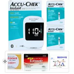 로슈 아큐첵 인스턴트 혈당측정기 세트(혈당계+측정지 110매+채혈침 110개+알콜솜 100매)