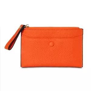 [하프클럽/]카드지갑 컬러 미니 가죽 지퍼 선물 심플 오렌지