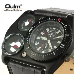 남성 아날로그 Oulm 3Pieces 스포츠 손목시계_4094
