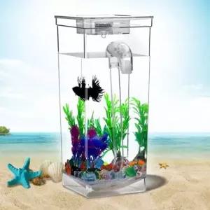 (옵션 자동청소어항)구피어항 미니어항 소형수조 베타어항 어항 자동 청소기