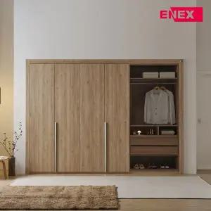 [에넥스]브리제 E0 하이브리드 오픈형 붙박이장 300cm 10자 맞춤 시공 안방