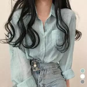 여자여름와이셔츠 셔츠 여름셔츠 여성 긴팔 여성여름셔츠 여자여름셔츠 여름