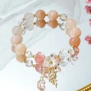 은창드롭 블라썸 썸머 러블리 팔찌 비즈팔찌 꽃팔찌 포인트팔찌 레이어드팔찌 여름팔찌 여름악세사리여름