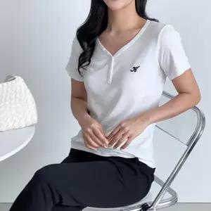 브이넥 3컬러 골지 여름티 여름데일리룩 데일리티셔츠 반팔티 여름필수템