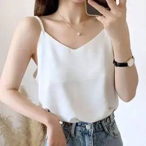 ( )여성 여름 슬리브리스 여자 이너 끈 나시 티 화이트 민소매티 여성나 시티 여름티 티셔츠