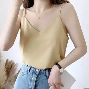 ( )여성 여름 슬리브리스 여자 이너 끈 나시 티 옐로우 민소매티 여성나 시티 여름티 티셔츠