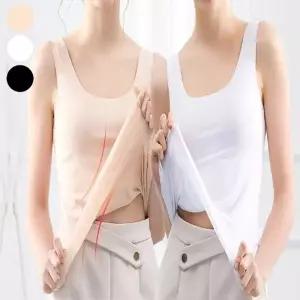 모달 심리스 여자여름티셔츠 여자끈나시 민소매 이너 U넥 여자 여름