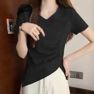 무지티 박스티 티셔츠 여름맨투맨 여성티셔츠 여성여름티셔츠 여성반팔티 절개