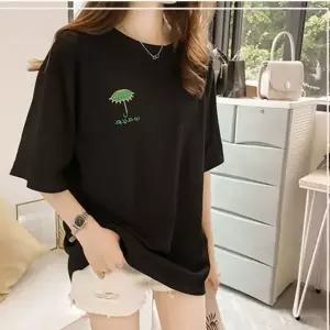 베이직 심플 여름 여성티셔츠 여름반팔 자수 우산 여자 여성 반팔티