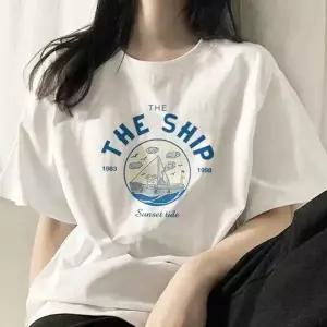 ( )여성 여름 반팔 순 면 흰 티 루즈핏 프린팅 티셔츠 면 면티 루즈핏 여자 티셔츠 여성 흰티 여름 프린팅