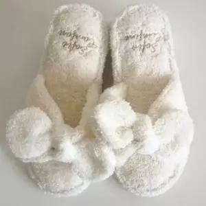 극세사 실내화 플리퍼 리본슬리퍼 러블리 발편한 슬리퍼 리본 실내화