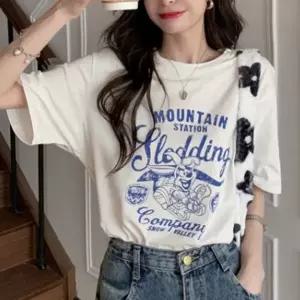 여자여름반팔티 여성라운드반팔티 여자여름니트티 여성티셔츠 크롭탑