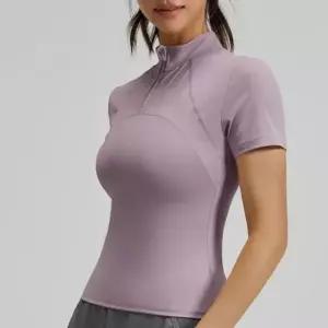 반집업 카라 메쉬 반팔티셔츠