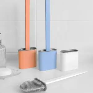 ( )BS 소프트 실리콘 변기솔 화장실 블루 1개 청소 브러시 욕실 클리너 손잡이 청소솔