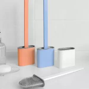 ( )BS 소프트 실리콘 변기솔 화장실 화이트 1개 청소 브러시 욕실 클리너 손잡이 청소솔