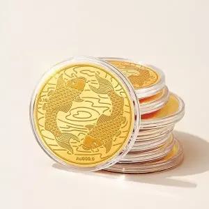 [비앤비골드][가죽케이스증정] 24K 돈 들어오는 잉어 순금코인 0.1g