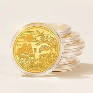 [비앤비골드][가죽케이스증정] 24K 무병장수 십장생 순금코인 0.1g