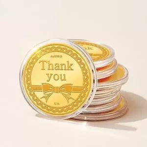 [비앤비골드][가죽케이스증정] 24K 정성 가득 땡큐 리본 순금코인 0.1g