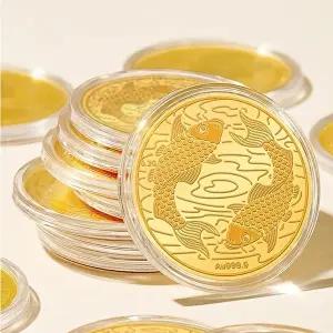 [비앤비골드][가죽케이스증정] 24K 돈 들어오는 잉어 순금코인 0.2g