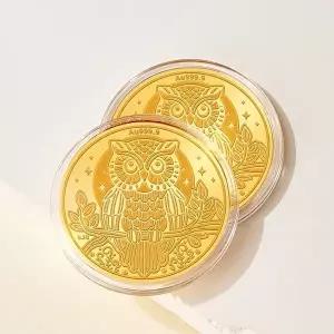 [비앤비골드][가죽케이스증정] 24K 행운 재물 부엉이 순금코인 0.2g