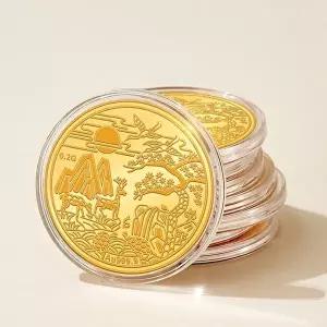 [비앤비골드][가죽케이스증정] 24K 무병장수 십장생 순금코인 0.2g