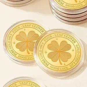 [비앤비골드][가죽케이스증정] 24K 럭키 네잎클로버 순금코인 0.2g