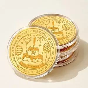 [비앤비골드][가죽케이스증정] 24K 우리 아이 첫돌 해피벌스데이 순금코인 0.2g