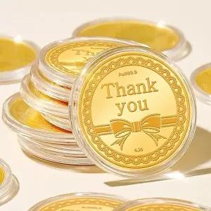 [비앤비골드][가죽케이스증정] 24K 정성 가득 땡큐 리본 순금코인 0.2g