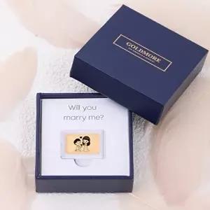 [골드모아]순금 메시지 미니 골드바 0.5g 24k 프로포즈 결혼기념일 카네이션 부모님 스승의날 선물