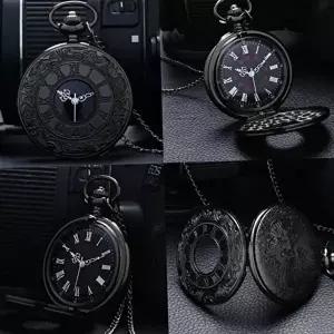 회중 시계 회중 시계 목걸이 빈티지 팬던트 목걸이 클래식 체인 남성-WFNSLJS