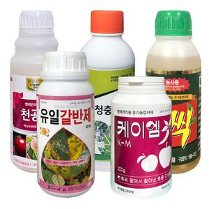 복숭아 5종세트 친환경제품 및 비료 (출처 본문참조-진딧물 깍지벌레 탄저병 세균구멍병 세균성점무늬병 토마토 풋마름병 흰가루병 점박이응애 총채벌레 먹노린재 약)