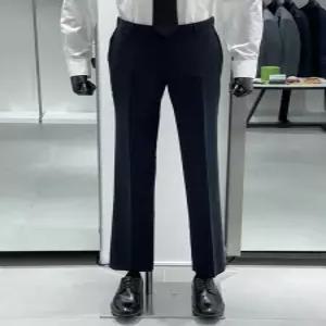 [트루젠]남성 봄여름 다크네이비 솔리드 풀스판 허리밴딩 여름 남자 슬랙스