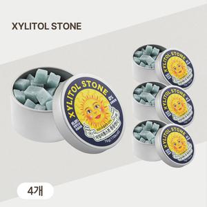 자일리톨스톤 자일리톨 무설탕 캔디 사탕 졸음캔디 70g 4개 틴케이스 필란드산