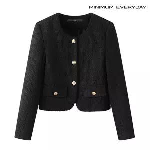 [롯데백화점]미니멈 [미니멈 에브리데이]노카라 페미닌 페이크 포켓 트위드 자켓 (EA3JK014D)