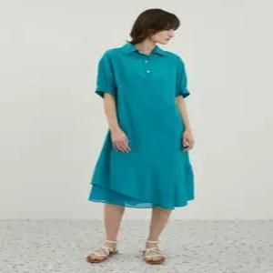 [올리비아로렌][올리비아로렌] 셔츠형 셔링 원피스VVCOA4M4471 (P003583013)