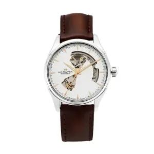해밀턴 남성 가죽 시계 재즈마스터 오픈하트H32675551
