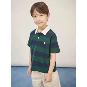 [BEANPOLE KIDS] 스트라이프 럭비 반소매 티셔츠  그린 (BI5742U03M)