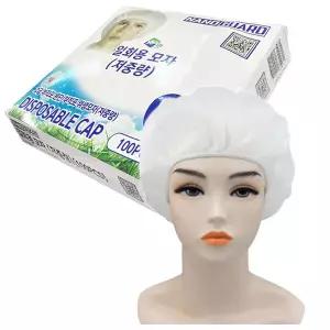 나노가드 라운드캡 일회용 부직포 위생모 (15g) 저중량 1000매입(100매x10팩) - 위생모자 방진모 조리모