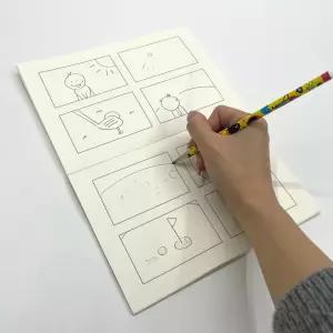 4컷 스토리보드 콘티 노트 A5/무선/무지/수첩/고급/아트북/다이어리/암기장/혈압/스케치/메모/핸디/만화