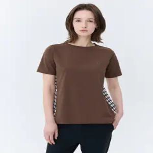 [닥스 골프 여성] [25SS] WNTS5B905W2스테디셀러브라운 로고자수 반팔티셔츠