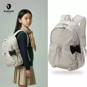 [백화점출고] 블랙야크 신학기 책가방 여성 글로시 베이지 유광 광택 스트링 포켓 패딩 리본 키링 초등학생