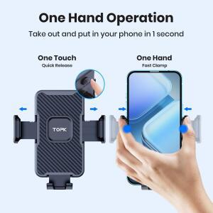 차량용 핸드폰거치대 두꺼운 케이스 및 대형 휴대폰용 TOPK 차량용 핸드폰 거치대, 핸즈프리 에어벤트 범용