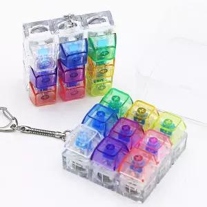 LED 키보드 키캡 키링 9구 딸깍이 피젯토이 손장난감 열쇠고리