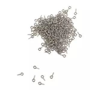 [제이커머스]실버구자핀 9자핀 100개입 키링 실버 미니어처 부자재 구자못 레진아트키링고리 피규어키링고