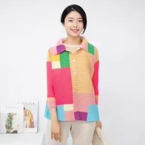 [모슬린]엄마옷 플리츠 A라인 숏 자켓 613FGH397 마담중년여성빅사이즈50대60대