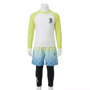 [MLB키즈]MLB 키즈 스트릿 모노그램 집업 래쉬가드 3P 세트 보스턴 레드삭스 LIME 7ASWM0163 43LAS