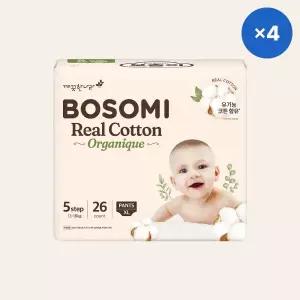 보솜이 팬티 기저귀 아기 오가니크 대형 30개입 4 팩 1. 팬티 대형 30입 2+2팩 MNS