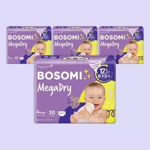 보솜이 대형 기저귀 공용 팬티형 메가드라이 30개입 4팩 MNS